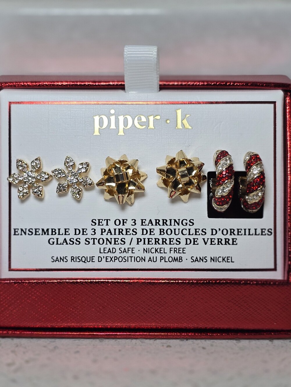 🎄❄️NEW (Never Worn) ADORABLE Piper K 3 Pack Christmas Earrings🎄❄️